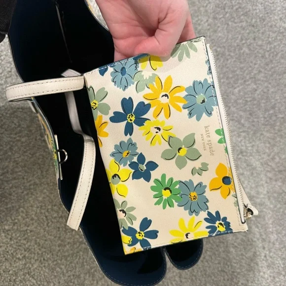 Kate Spade Floral Tote in Blue, Yellow, and Cream - Picture 4 of 6